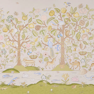 Schumacher Chaucer's Forest Panel Set Wallpaper 5013291 / Alabaster