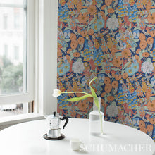 Load image into Gallery viewer, Schumacher Fairie Garden Wallpaper 5013540 / Orange And Navy