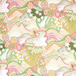 Schumacher Daisy Chain Wallpaper 5013551 / Green And Pink