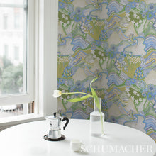 Load image into Gallery viewer, Schumacher Daisy Chain Wallpaper 5013552 / Green And Blue