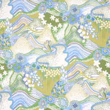 Load image into Gallery viewer, Schumacher Daisy Chain Wallpaper 5013552 / Green And Blue