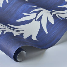 Load image into Gallery viewer, Schumacher White Lotus Wallpaper 5013661 / Cobalt