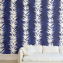 Load image into Gallery viewer, Schumacher White Lotus Wallpaper 5013661 / Cobalt