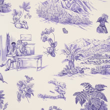 Load image into Gallery viewer, Schumacher Toussaint Toile Wallpaper 5013772 /  Purple On Cream