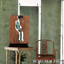 Load image into Gallery viewer, Schumacher Hand Combed Plaster Wallpaper 5013952 / Green Leaf