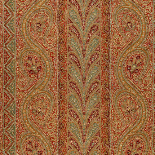 SCHUMACHER CHATELAINE PAISLEY FABRIC 50773 / TUSCAN