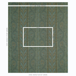 Schumacher Chatelaine Paisley Fabric 50776 / Jade