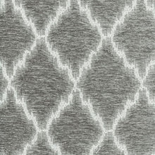 Load image into Gallery viewer, Grey Cream Diamond Ikat Geometric Chenille Upholstery Fabric
