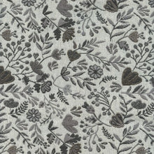 Load image into Gallery viewer, Grey Cream Charcoal Floral Water Stain Resistant Upholstery Fabric
