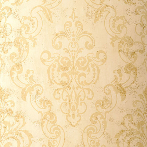Schumacher Giovan Damask Wallpaper 529120 / Sand
