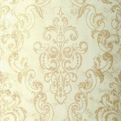 Schumacher Giovan Damask Wallpaper 529122 / Patina