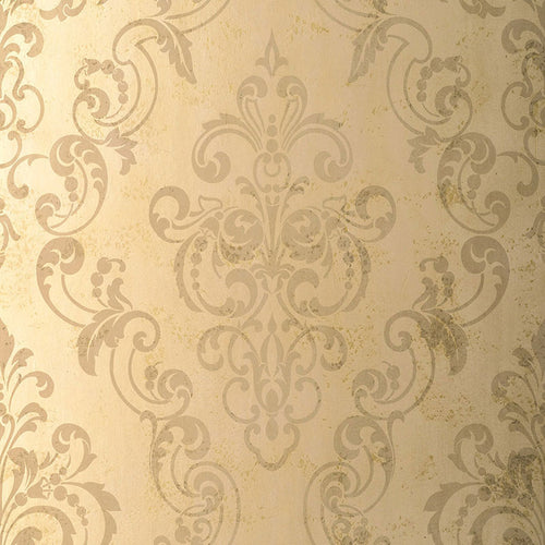 Schumacher Giovan Damask Wallpaper 529123 / Taupe