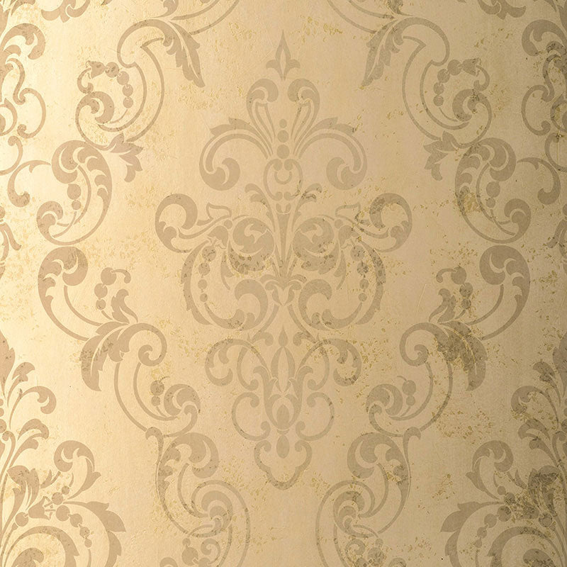 Schumacher Giovan Damask Wallpaper 529123 / Taupe