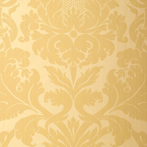 Schumacher Fiorella Damask Wallpaper 529191 / Yellow