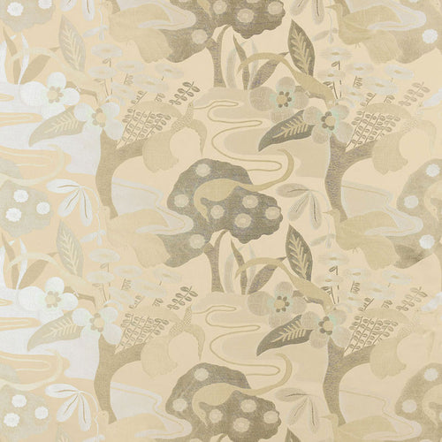 SCHUMACHER KATSURA LAMPAS FABRIC 54072 / PLATINUM