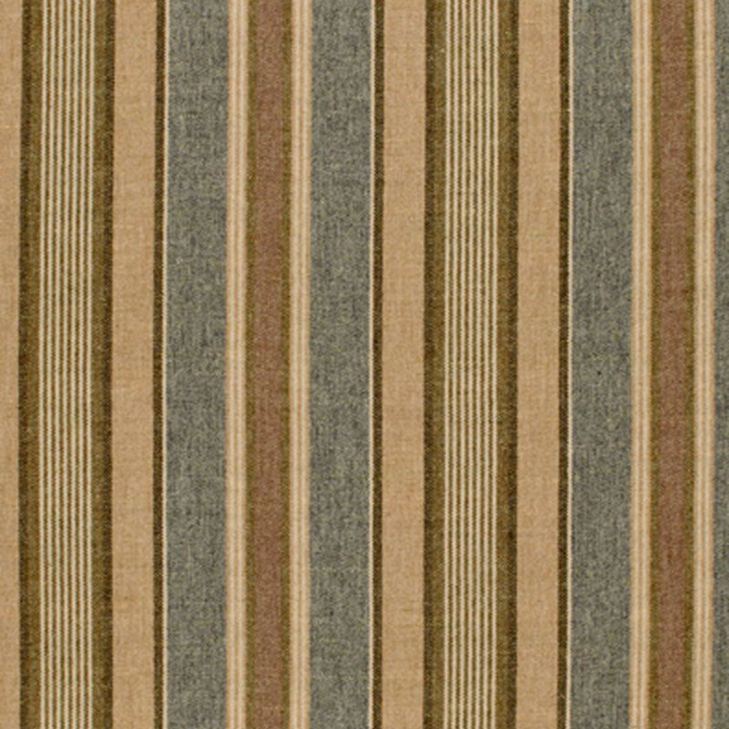 SCHUMACHER EDGEMERE STRIPE FABRIC 54201 / DENIM