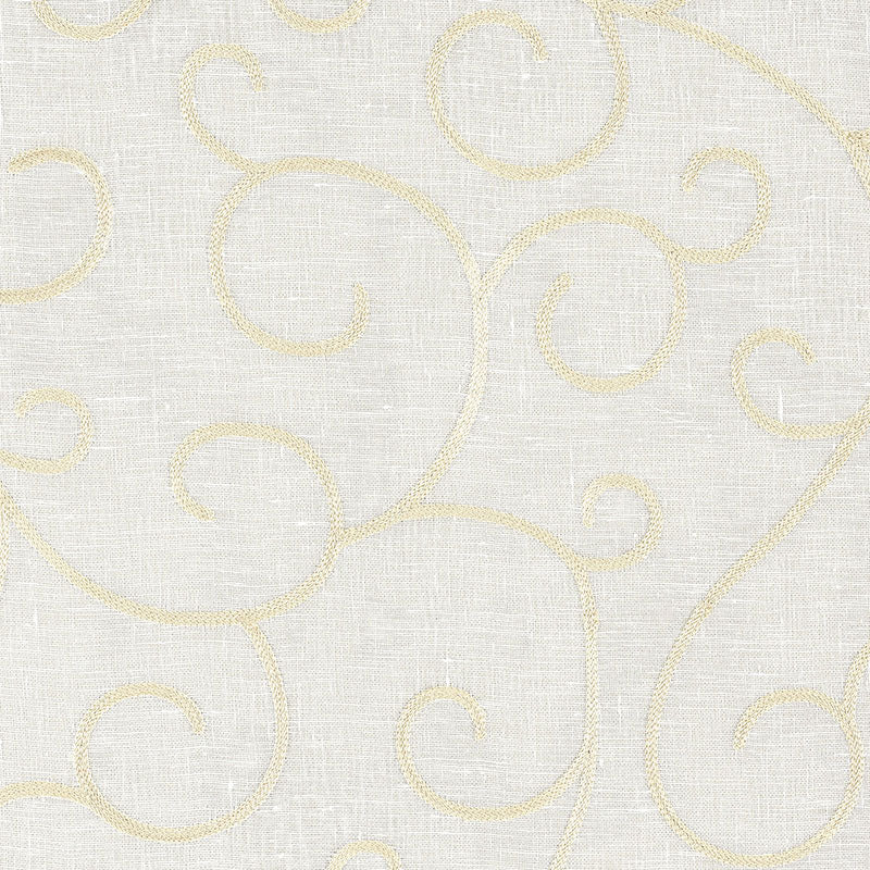 SCHUMACHER ADINA SHEER EMBROIDERY FABRIC 55980 / PARCHMENT