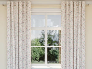 Beige Pink Turquoise Blue Orange Green Purple Embroidered Polka Dot Upholstery Drapery Fabric