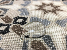 Load image into Gallery viewer, Lewis &amp; Wood Conway Birch Linen Blend Mosaic Medallion Gray Brown Steel Blue Beige Geometric Moroccan Water &amp; Stain Resistant Upholstery Drapery Fabric