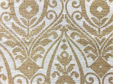 Load image into Gallery viewer, Greige Gold Wheat Damask Upholstery Drapery Fabric / Bronze