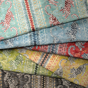 Lee Jofa Bongol Print Fabric / Aqua