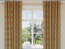 Load image into Gallery viewer, Heavy Duty Geometric Medallion Green Beige Gold Brown Rose Red Upholstery Drapery Fabric