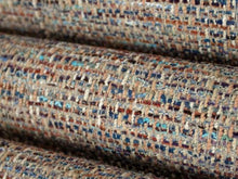 Load image into Gallery viewer, Crypton Water &amp; Stain Resistant MCM Mid Century Modern Tweed Chenille Stripe Velveteen Red Pink Orange Blue Upholstery Fabric RMC-WCII