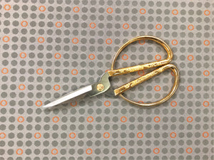 Designer Grey Orange Geometric Small Scale Abstract Upholstery Fabric