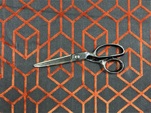 Load image into Gallery viewer, Romo Botero Cayenne Orange Grey Geometric Abstract Cut Velvet Upholstery Fabric