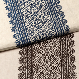 Lee Jofa Avon Embroidery Fabric / Denim