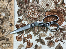 Load image into Gallery viewer, Vintage Schumacher Centerbrook Ecru Neutral Brown Beige Linen Floral Botanical Stripe Upholstery Drapery Fabric