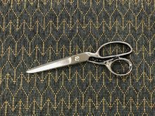 Load image into Gallery viewer, Designer Woven Water &amp; Stain Resistant Geometric MCM Mid Century Modern Charcoal Gray Grey Mustard Gold Upholstery Fabric