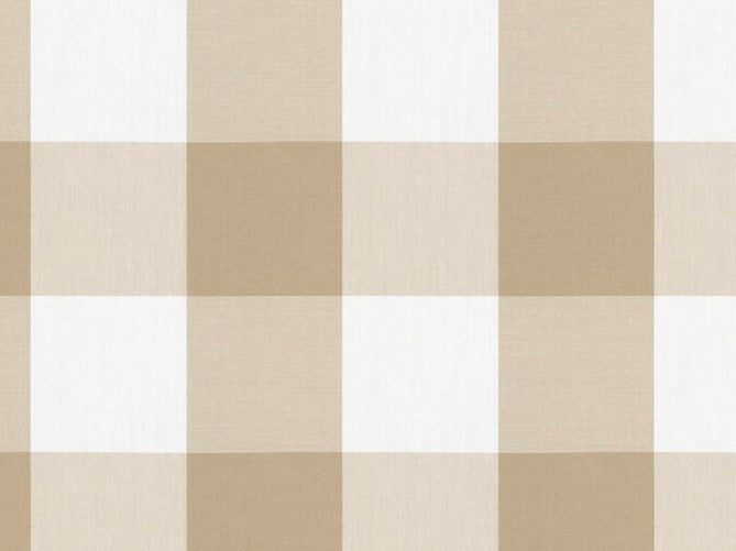 Brown tan checked fabric gingham tea stained RT-Chest- DC34