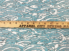 Load image into Gallery viewer, Pollack New Wave Oasis Aqua Blue Grey Sunbrella Indoor Outdoor Upholstery Fabric