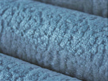 Load image into Gallery viewer, Crypton Water &amp; Stain Resistant MCM Mid Century Modern Tweed Chenille Stripe Aqua Steel Blue Upholstery Fabric RMC-WCII