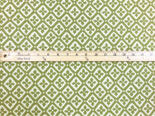 Load image into Gallery viewer, Reversible Designer Lime Green Beige Floral Diamond Upholstery Drapery Fabric