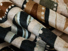 Load image into Gallery viewer, Designer Beige Brown Black Green Aqua Abstract Art Deco Velvet Upholstery Fabric