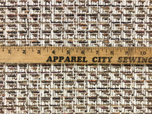Load image into Gallery viewer, Designer Reversible MCM Mid Century Modern Beige Cream Black Mauve Orange Chenille Upholstery Fabric