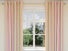 Load image into Gallery viewer, Heavy Duty White Pink Orange Green Yellow Stripe Upholstery Drapery Fabric
