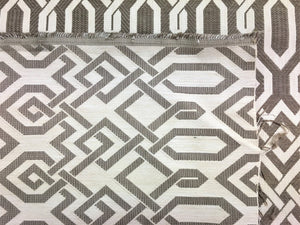 Brentano Keys Fat Deer Indoor Outdoor Taupe Cream Geometric Polypropylene Upholstery Fabric