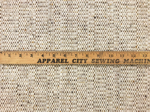 1.25 Yds Designer Reversible Woven Water & Stain Resistant Beige Cream Brown Black Mustard Wool Tweed MCM Upholstery Fabric