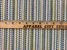 Load image into Gallery viewer, Designer Water &amp; Stain Resistant Woven Chartreuse Green Aqua Blue Grey White Geometric Upholstery Fabric