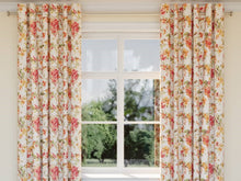 Load image into Gallery viewer, Cream Orange Green Red Bird Floral Upholstery Drapery Fabric