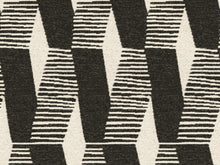 Load image into Gallery viewer, 0.6 Yd Kravet Azumi Water &amp; Stain Resistant Black Cream Geometric Abstract Woven Upholstery Fabric