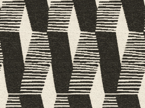 0.6 Yd Kravet Azumi Water & Stain Resistant Black Cream Geometric Abstract Woven Upholstery Fabric