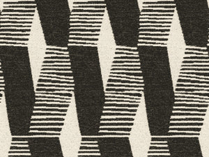 0.6 Yd Kravet Azumi Water & Stain Resistant Black Cream Geometric Abstract Woven Upholstery Fabric