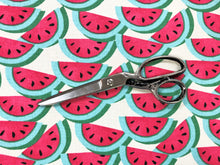 Load image into Gallery viewer, PKL Studio Watermelon Fuchsia Hot Pink Ivory Aqua Blue Green Cotton Upholstery Drapery Fabric
