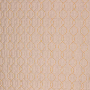 Stitch in Time Beige Yellow Embroidered Trellis Drapery Fabric / Granola