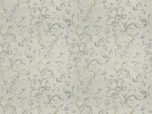 Load image into Gallery viewer, Ivory Beige Grey Linen Rayon Distressed Jacobean Floral Drapery Fabric / Ash