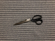 Load image into Gallery viewer, Designer Woven Textured Knotty Gray Navy Royal Blue White Mid Century Modern Speckled Stripe Upholstery Fabric